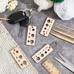 Rectangle Wooden Knitting Needle Gauge Pendants&nbsp;WOOD-NB0002-39