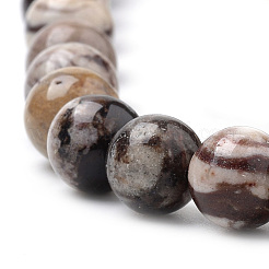 Natural Zebra Jasper Beads Strands&nbsp;G-S259-30-10mm
