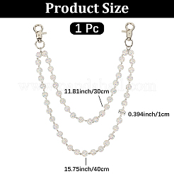 1Pc Polymer Clay Rhinestone Round Beaded Pants Chain Belts for Women&nbsp;AJEW-CN0007-10A
