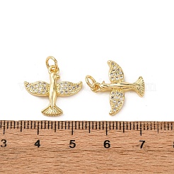 Brass Micro Pave Cubic Zirconia Pendants&nbsp;KK-K408-17G