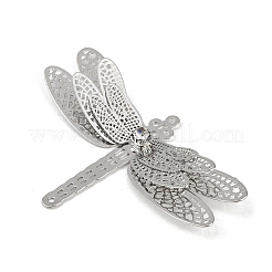 Brass Crystal Rhinestone Hollow 3D Dragonfly Connector Charms&nbsp;KK-A261-07P
