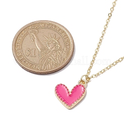 Alloy Enamel Heart Pendants Necklaces&nbsp;NJEW-JN04772-01