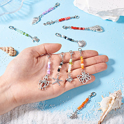 10Pcs 10 Styles Ocean Theme Alloy Pendant Decoration&nbsp;HJEW-TAC0066