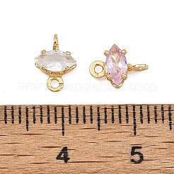 SHEGRACE Brass Pave Cubic Zirconia Horse Eye Connector Charms&nbsp;XGRQ2O297-436G