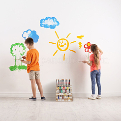 Wooden Craft Paint & Brash Rack&nbsp;DIY-WH0504-22