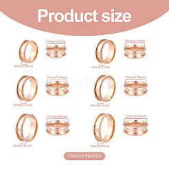 6Pcs 6 Size 201 Stainless Steel Grooved Finger Ring Settings&nbsp;FIND-YS0001-11