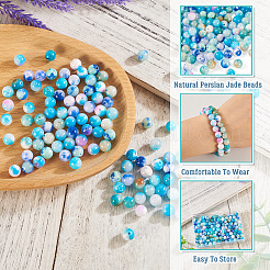 120Pcs 6 Colors Natural Persian Jade Beads&nbsp;G-TA0002-39
