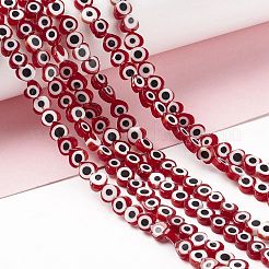 Handmade Evil Eye Lampwork Beads Strands&nbsp;LAMP-F023-B10