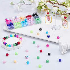 160Pcs 10 Colors Forsted Glass Beads Strands&nbsp;GLAA-SP0001-80