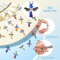 21Pcs Angel Glass Pendants&nbsp;PALLOY-TAC0129
