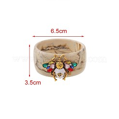 304 Stainless Steel Pave Cubic Zirconia Bee Resin Bangles for Women&nbsp;WG5E3EC-01