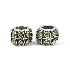 Antique Silver Plated Alloy Rhinestone Large Hole European Beads&nbsp;MPDL-R041-02D