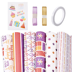 Word Happy Birthday Pattern Gift Wrapping Paper Sets&nbsp;DIY-TAC0020-49