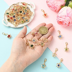 45Pcs 9 Colors Iron Rhinestone Pendant Decorations&nbsp;HJEW-YW00500