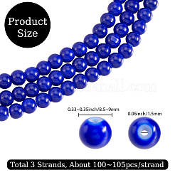 3 Strands Baking Paint Transparent Glass Round Bead Strands&nbsp;DGLA-PA0001-02A