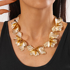 Alloy Flower Petaline Link Chain Necklaces for Women&nbsp;FS-WG970E6-01