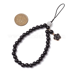 ABS Plastic Imitation Pearl with Rhinestone Beadeed Mobile Straps&nbsp;HJEW-JM02349