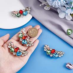 4Pcs 2 Colors Wing Alloy with Glass Rhinestone and Iron Shoe Buckle Clips&nbsp;FIND-PH0027-96A