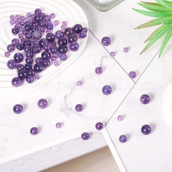 100Pcs 3 Styles Natural Amethyst Round Bead Strands&nbsp;G-TA0002-46