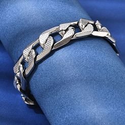 201 Stainless Steel Cuban Link Chains Bracelets for Women Men&nbsp;STAS-T077-19A-04P
