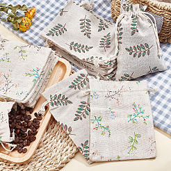 2 Patterns Polycotton(Polyester Cotton) Packing Pouches Drawstring Bags&nbsp;ABAG-PH0001-02