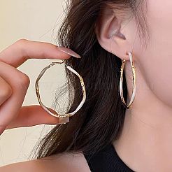 Alloy Enamel Hoop Earrings&nbsp;FS-WG76269-02