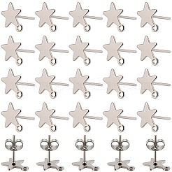 60Pcs 304 Stainless Steel Stud Earring Findings&nbsp;STAS-SC0021-31P
