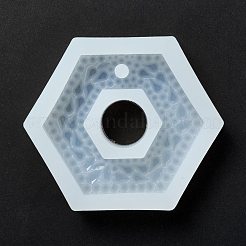 Imitation Embedded Rhinestone Hexagon Pendant Silicone Molds&nbsp;DIY-I090-12