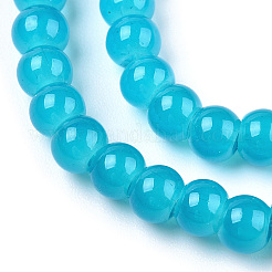 Baking Paint Imitation Jade Glass Round Bead Strands&nbsp;DGLA-Q021-4mm-07