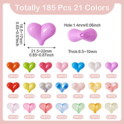 185Pcs 21 Colors Opaque & Transparent & UV Plating Acrylic Beads&nbsp;MACR-TA0002-37
