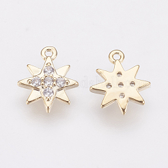 Brass Micro Pave Cubic Zirconia Charms&nbsp;ZIRC-F081-03G