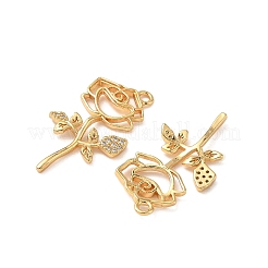 Brass Micro Pave Clear Cubic Zirconia Pendants&nbsp;KK-B160-35G