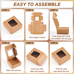 Kraft Paper Gift Box with Visible Window&nbsp;CON-WH0088-74A