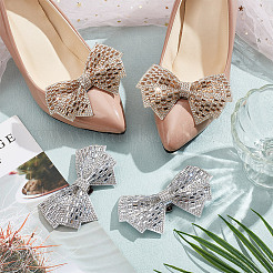 4Pcs 2 Colors Rhinestone Bowknot Shoe Decoration&nbsp;AJEW-HY0001-78