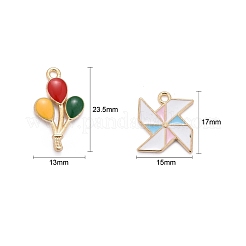 40Pcs 4 Style Alloy Enamel Pendants&nbsp;ENAM-LS0001-22LG
