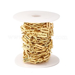 Rack Plating Brass Oval & Ring & Rectangle Link Chains&nbsp;CHC-I040-15G