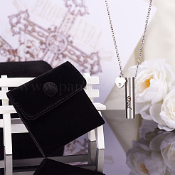 1Pc Word 304 Stainless Steel Column Urn Ashes Necklace&nbsp;DIY-TA0010-07D