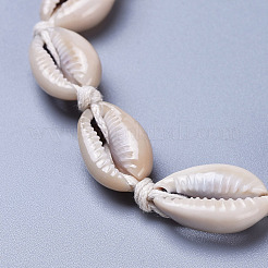Adjustable Cowrie Shell Braided Bead Bracelets&nbsp;BJEW-JB04271