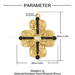 304 Stainless Steel Enamel Pendants&nbsp;STAS-OY014-39G