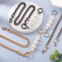 3 Sets 3 Colors Zinc Alloy Curb Chain Bag Straps&nbsp;FIND-GN0001-23