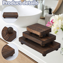 3Pcs 3 Sizes Wood Display Riser Trays for Desktop Organizer&nbsp;ODIS-WH0043-280