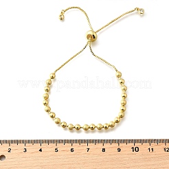 Brass Round Beads Slider Bracelets for Women&nbsp;BJEW-D317-13A-G
