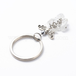 Natural Quartz Crystal Angel Pendant Keychain&nbsp;KEYC-JKC00382-04