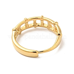 Ion Plating(IP) 304 Stainless Steel Fence Shape Adjustable Ring&nbsp;RJEW-I085-27G