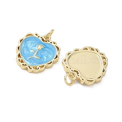 Brass & Enamel Pendants&nbsp;KK-CBAD360-02G-02