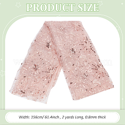 Star Moon Pattern Embroidered Polyester Mesh Fabrics&nbsp;DIY-WH0430-384B