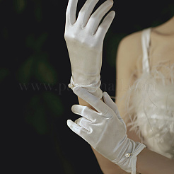 Satin Cloth Bride Gloves&nbsp;AJEW-WH20816-030A