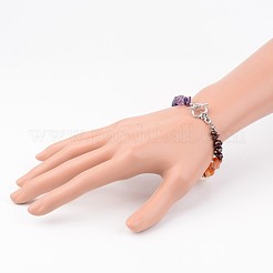 Chip Natural Gemstone Beads Bracelets&nbsp;X-BJEW-JB02323