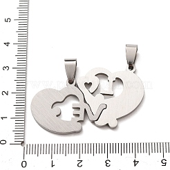 304 Stainless Steel Rhinestone Split Pendants&nbsp;STAS-F368-16P