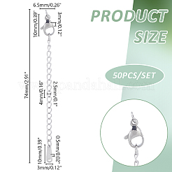 50Pcs 304 Stainless Steel Curb Chain Extender&nbsp;STAS-HY0002-26